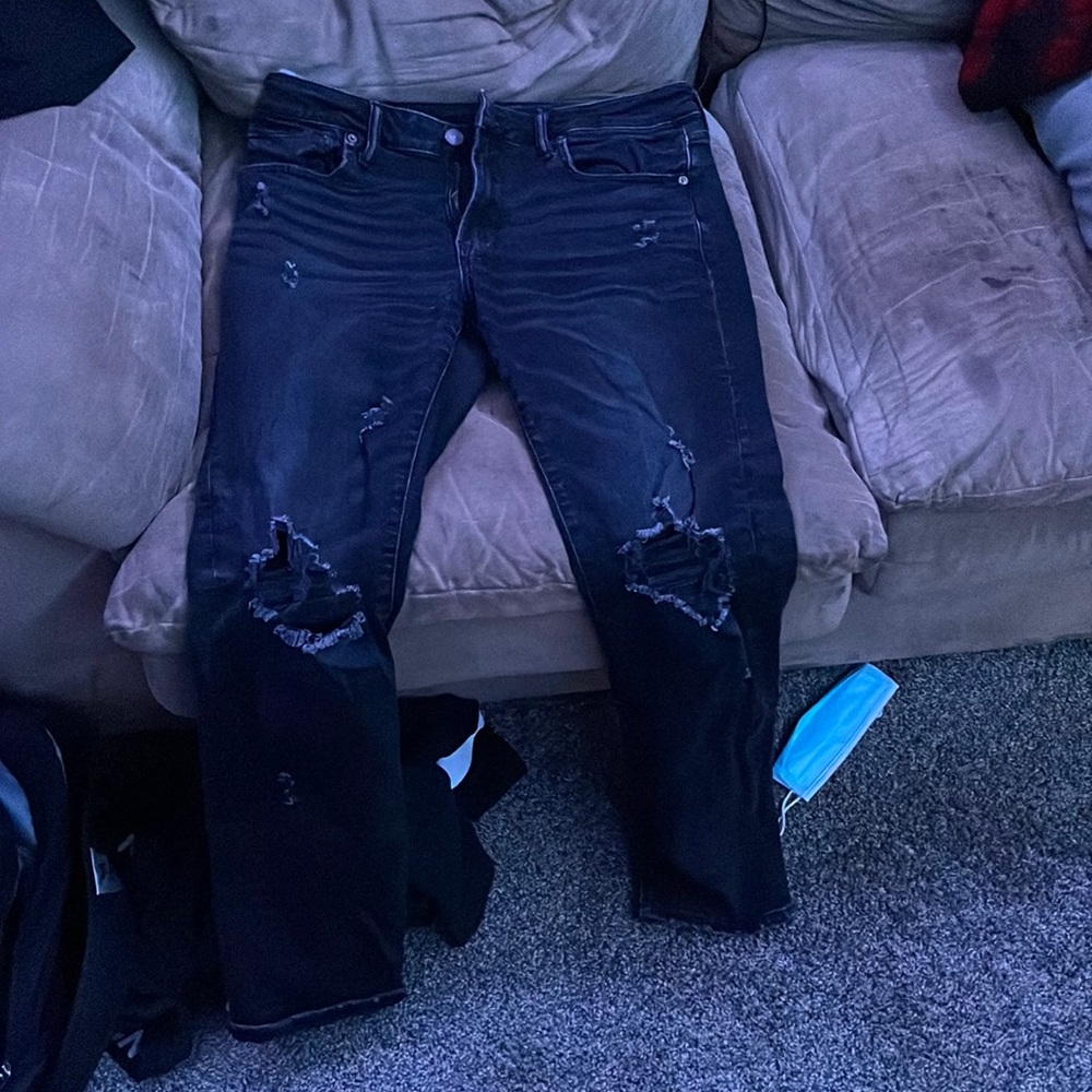 Black ripped jeans from American eagle
